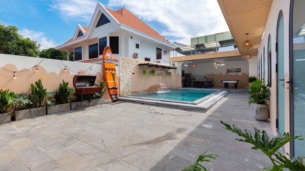 Vila nghỉ dưỡng - VILLA HỒ BƠI trệt không lầu - Free Bida Karaoke